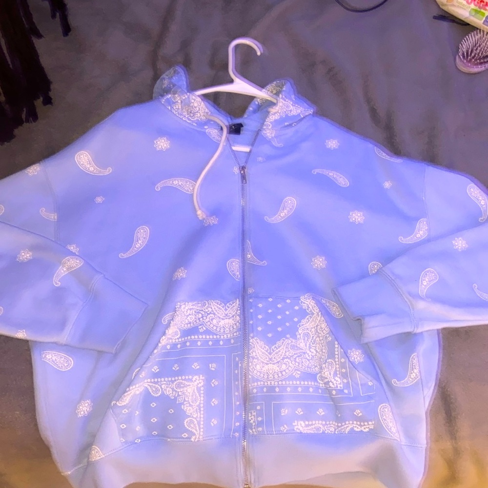 Blue Designed zip up jacket - Picture 1 of 3